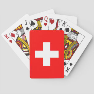 Playing Cards with Flag of Switzerland
