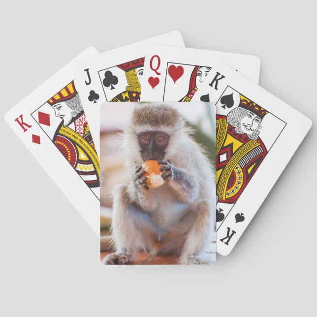 Playing Cards with front image of Monkey eating (Back)