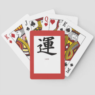 PLAYING CARDS WITH KANJI SYMBOL OF LUCK