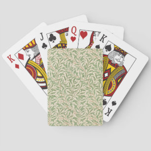 Playing cards with modern leaves green design
