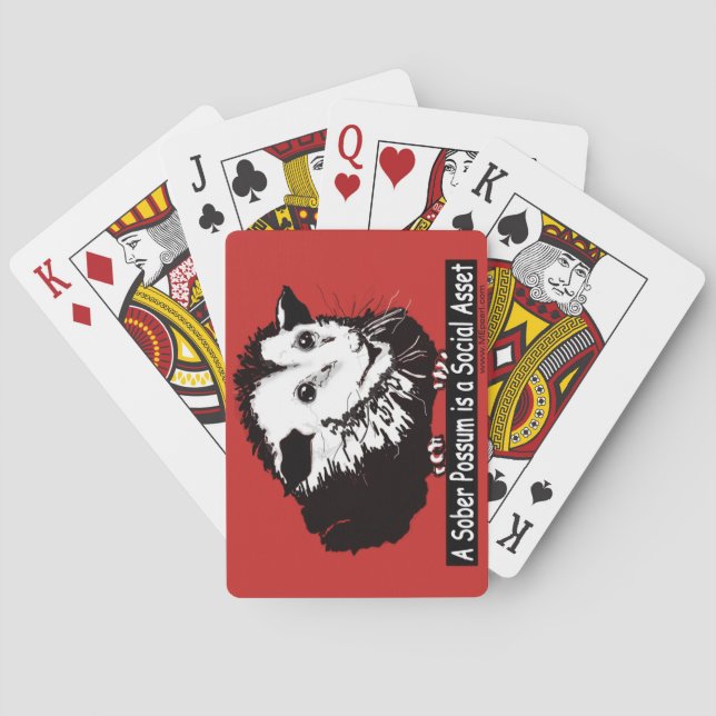 Playing cards with pithy possum picture (Back)