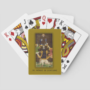 Playing Cards with Tarot Wheel of Fortune Image