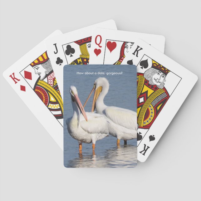 Playing cards with White Pelicans (Back)