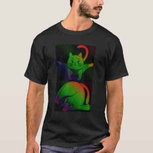 Playing Cat Acrobatic Movements Cool Cat Mum Cat T-Shirt