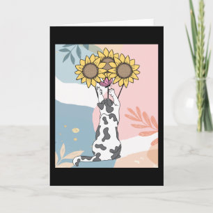 Playing Cat With Butterfly And Sunflowers Card