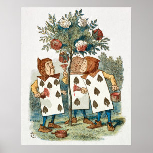 Playing Catds Illustration The Nursery Alice Poster