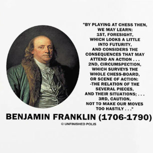 Playing Chess Caution Benjamin Franklin Quote Planner
