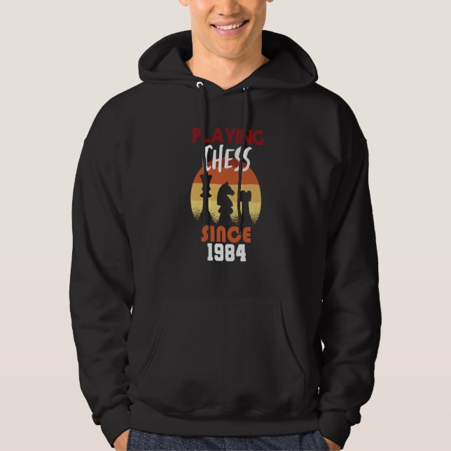 Playing chess since 1984 hoodie (Front)