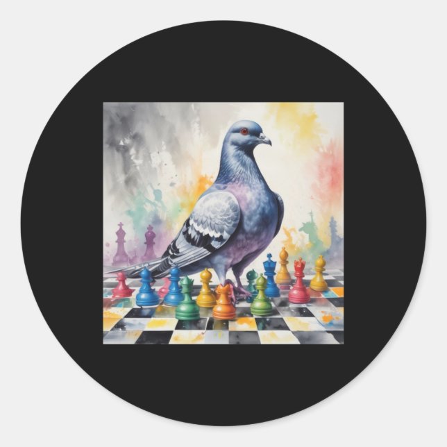 Playing Chess With A Pigeon Sticker  (Front)