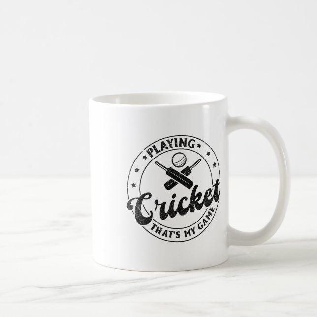 Playing Cricket That's My Game - Cricketer Cricket Coffee Mug (Right)
