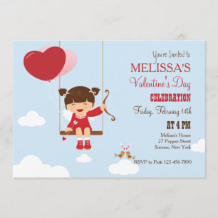 Playing Cupid Valentine's Party Invitation