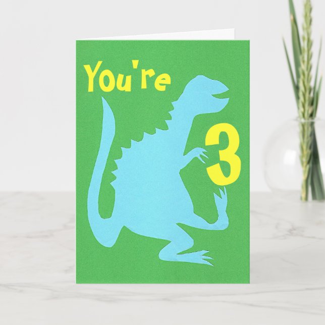 Playing Dino Birthday Card 3 (Front)