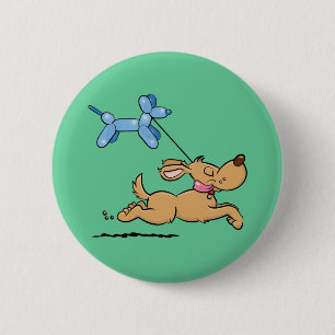Playing Dog 6 Cm Round Badge