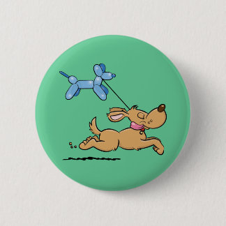 Playing Dog 6 Cm Round Badge