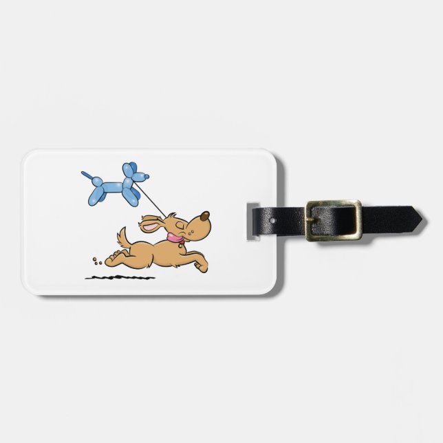 Playing Dog Luggage Tag (Front Horizontal)