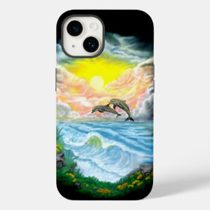Playing Dolphins in the Sunshine Case-Mate iPhone 14 Case