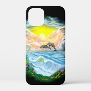 Playing Dolphins in the Sunshine iPhone 12 Mini Case