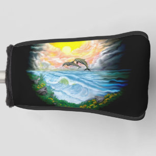 Playing Dolphins in the Sunshine Golf Head Cover