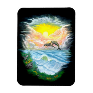 Playing Dolphins in the Sunshine Magnet