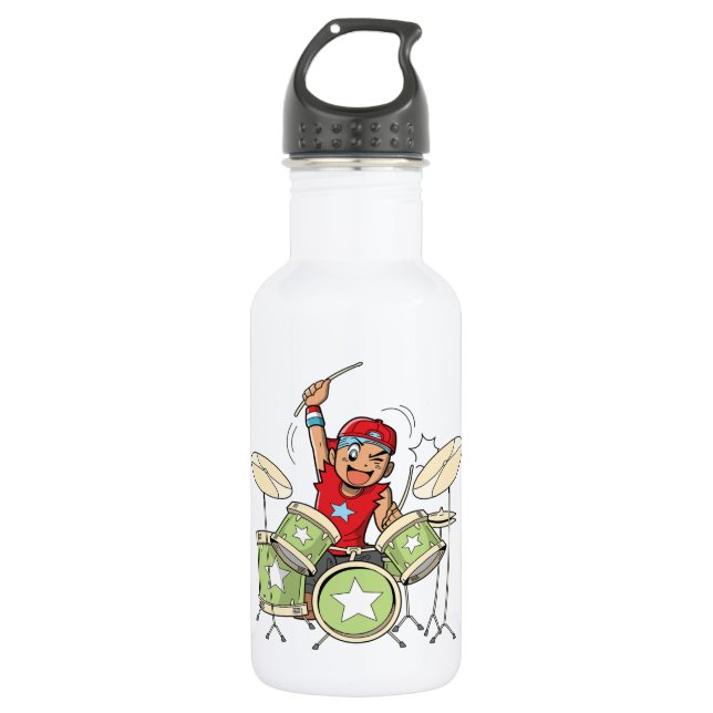 Playing Drums 532 Ml Water Bottle (Front)