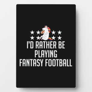 Playing fantasy football Unicorn Plaque