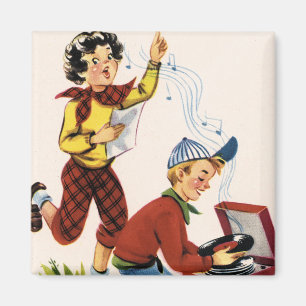 Playing Fifties Records Magnet