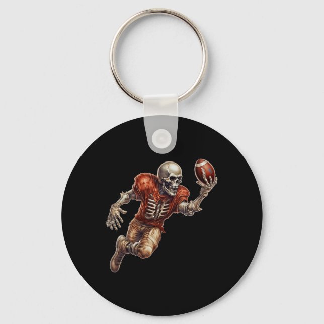 Playing Football Cool Touchdown Halloween  Key Ring (Front)