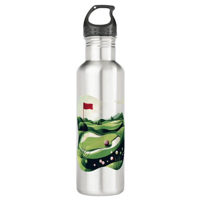 Playing Golf Field 710 Ml Water Bottle (Front)