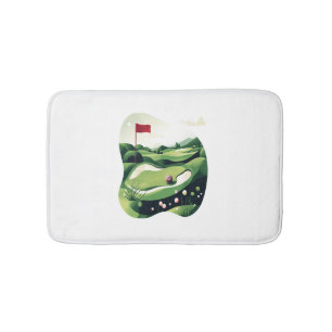 Playing Golf Field Bath Mat