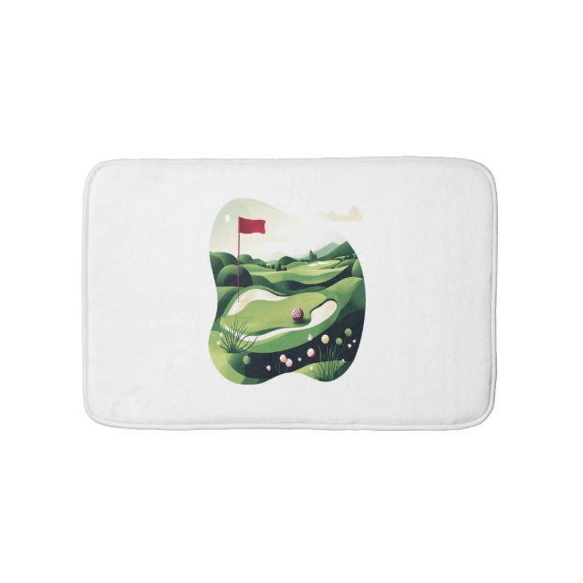 Playing Golf Field Bath Mat (Front)