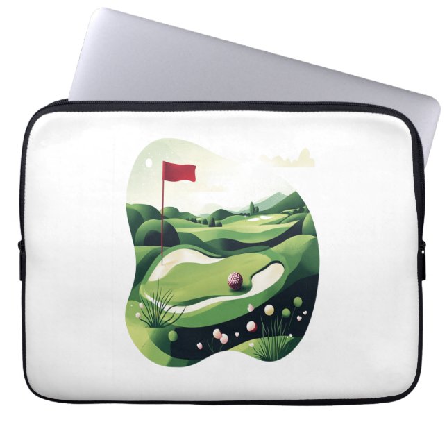 Playing Golf Field Laptop Sleeve (Front)
