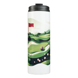 Playing Golf Field Thermal Tumbler