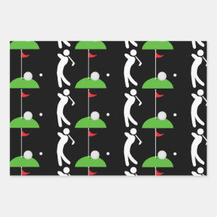 Playing Golf Pattern Wrapping Paper