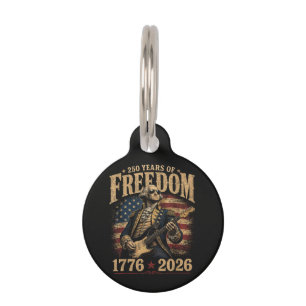 Playing Guitar 250 Years 4th July Pet Tag