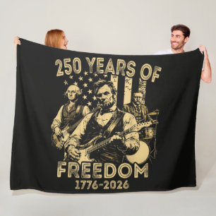 Playing Guitar 4th July 250th Anniversary Fleece Blanket