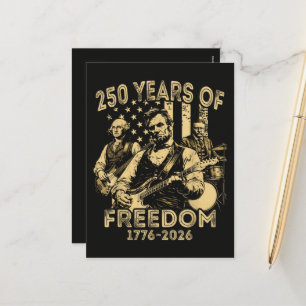 Playing Guitar 4th July 250th Anniversary Holiday Postcard