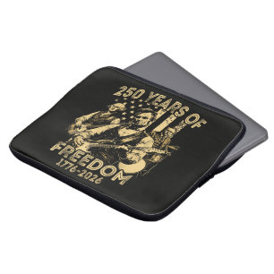 Playing Guitar 4th July 250th Anniversary Laptop Sleeve
