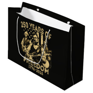 Playing Guitar 4th July 250th Anniversary Large Gift Bag