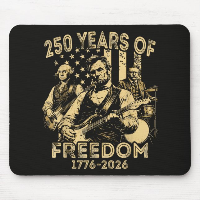 Playing Guitar 4th July 250th Anniversary Mouse Mat (Front)