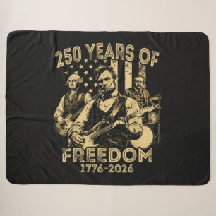 Playing Guitar 4th July 250th Anniversary Sherpa Blanket