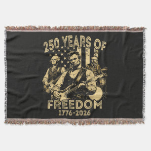 Playing Guitar 4th July 250th Anniversary Throw Blanket