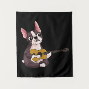Playing Guitar Guitarist Frenchie Bulldog Gift Tapestry