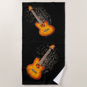 Playing Guitar Lights Me Up, Beach Towel