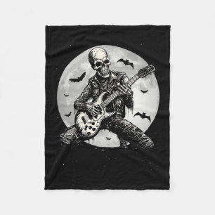 Playing Guitar Punk Rock Music Halloween Mens Kids Fleece Blanket