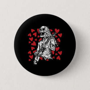 Playing Guitar Valentines Day Cool Rock Musician  6 Cm Round Badge