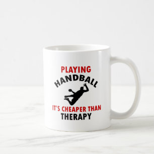 playing handball coffee mug