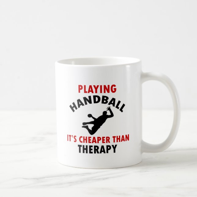 playing handball coffee mug (Right)