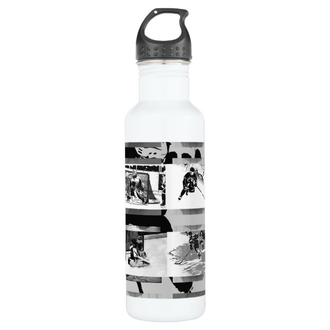Playing Hockey - Ice Hockey Players 710 Ml Water Bottle (Front)
