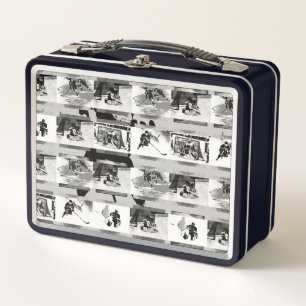 Playing Hockey - Ice Hockey Players Metal Lunch Box