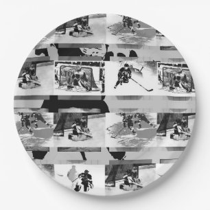 Playing Hockey - Ice Hockey Players Paper Plate